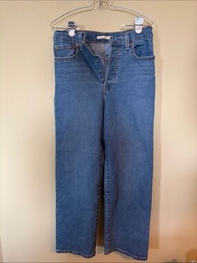 Levi’s Ribcage Straight Ankle Jeans - Light Blue Denim